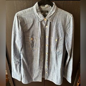 Distressed chambray shirt